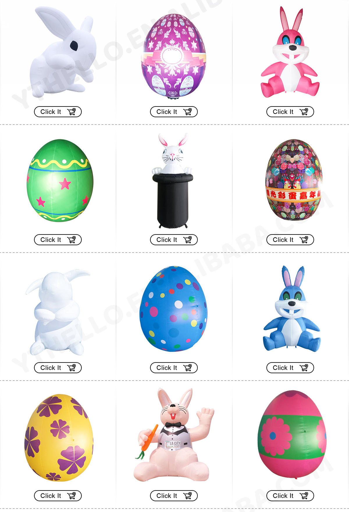 Easter Decoration Mascot Bunny Statue Cartoon Type Inflatable Rabbit插图2