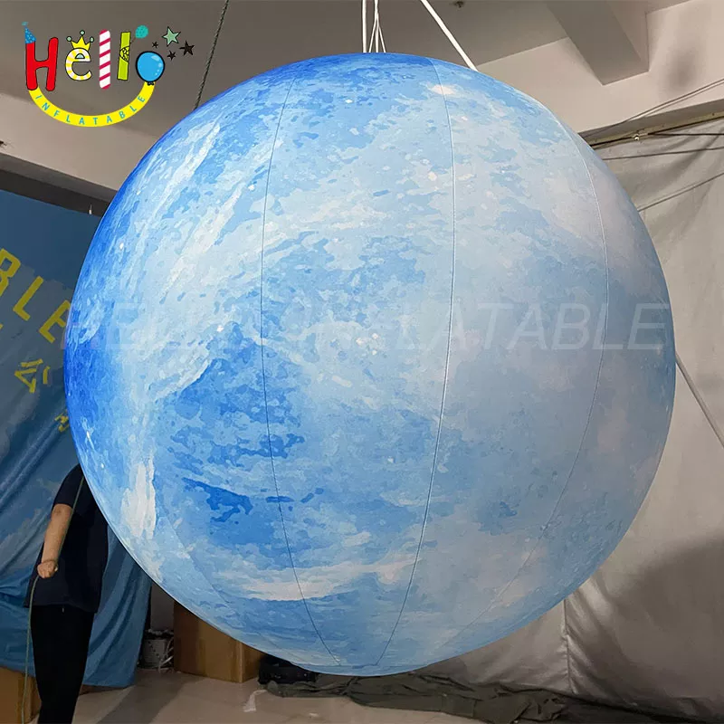 Factory price custom space theme party decoration inflatable planet inflatable earth moon nine planets hanging led model插图