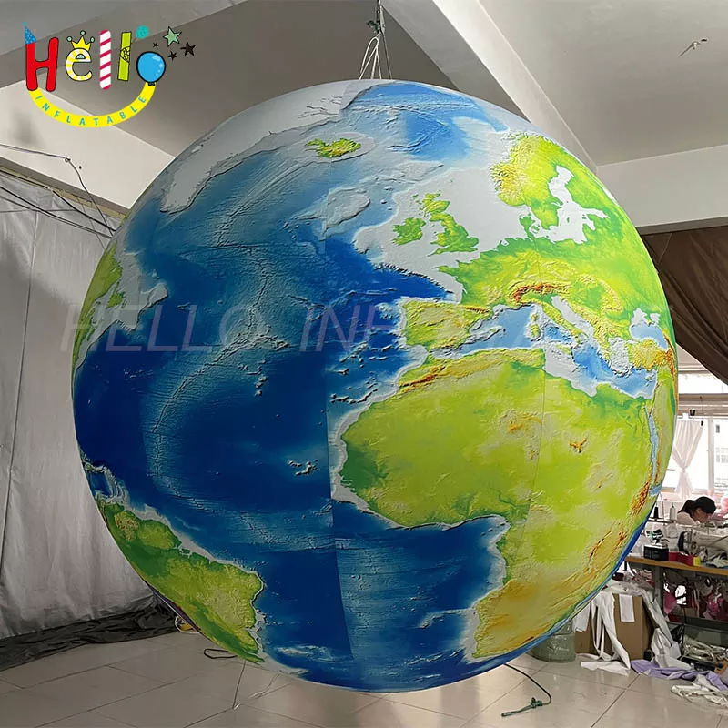 Factory outlet globe inflatable earth balls inflatable moon inflatable planet balloon with led lights for event decoration插图