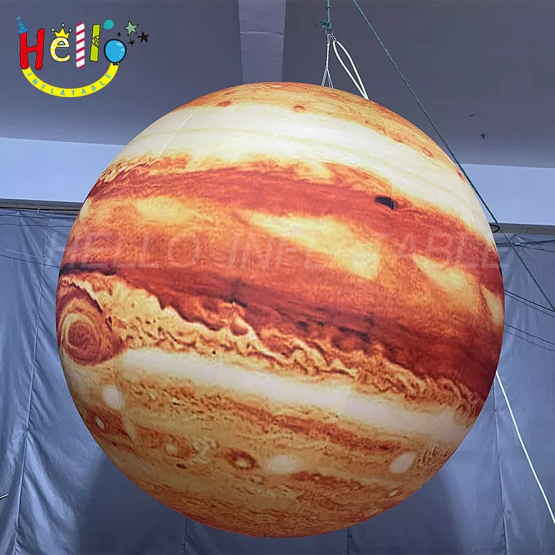 Huge Aired Inflatable Sky Floating Moon Size Can Be Customized Floating Moon Light Led Planet Ball插图