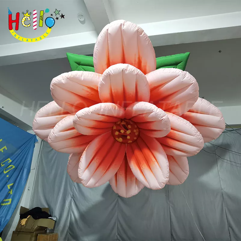 LED light Party decorative inflatable pink flower model inflatable decorative flower for club ceiling decoration插图