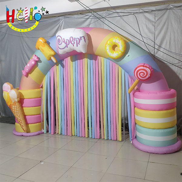 Inflatable cartoon candy arch With ribbon插图