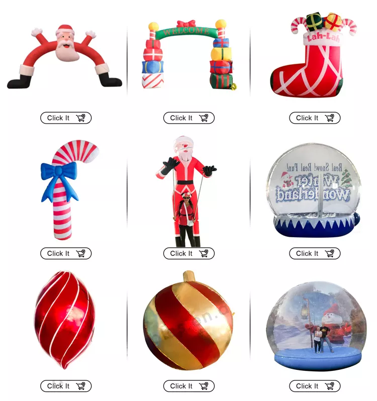 Promotional inflatable Christmas sweet arch Inflatable Candy Cane Arch with Gift插图2