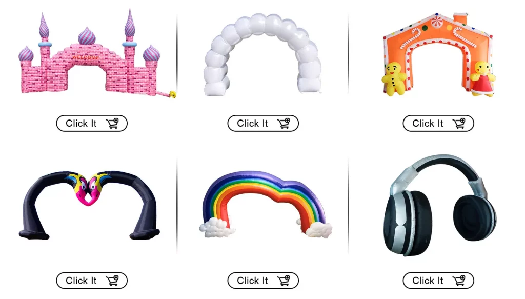 Advertisement Inflatable Pink Arch Manufacturer Supplier Inflatable Polygon Arch with Colored ribbons Advertising Outdoor Inflatable Arches Custom插图4