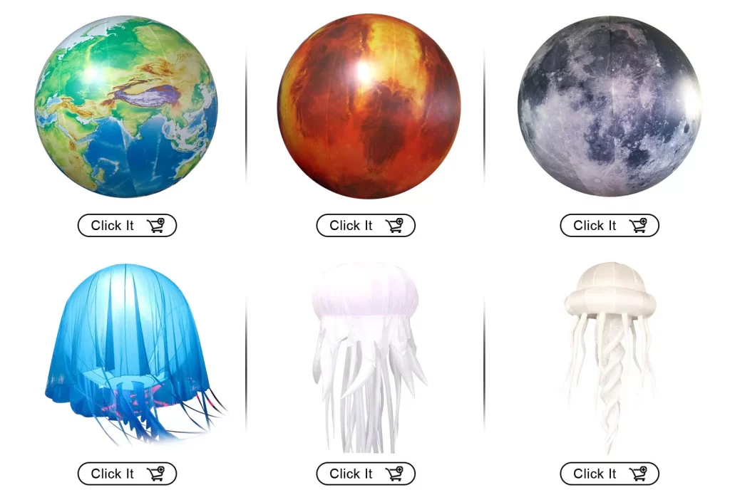 Space theme party decoration inflatable planet, inflatable earth moon nine planets hanging led model插图6