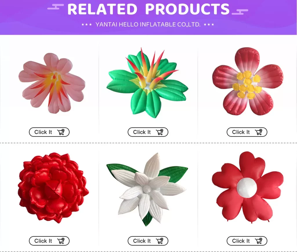 custom outdoor advertising inflatable flower tube inflatable rose tube with blower插图1