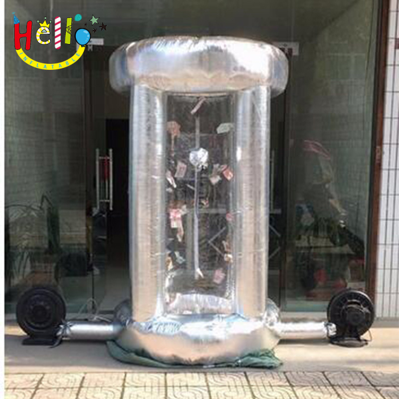 Factory Inflatable Cash Cube Money Grab Machine Booth with Air Blower插图