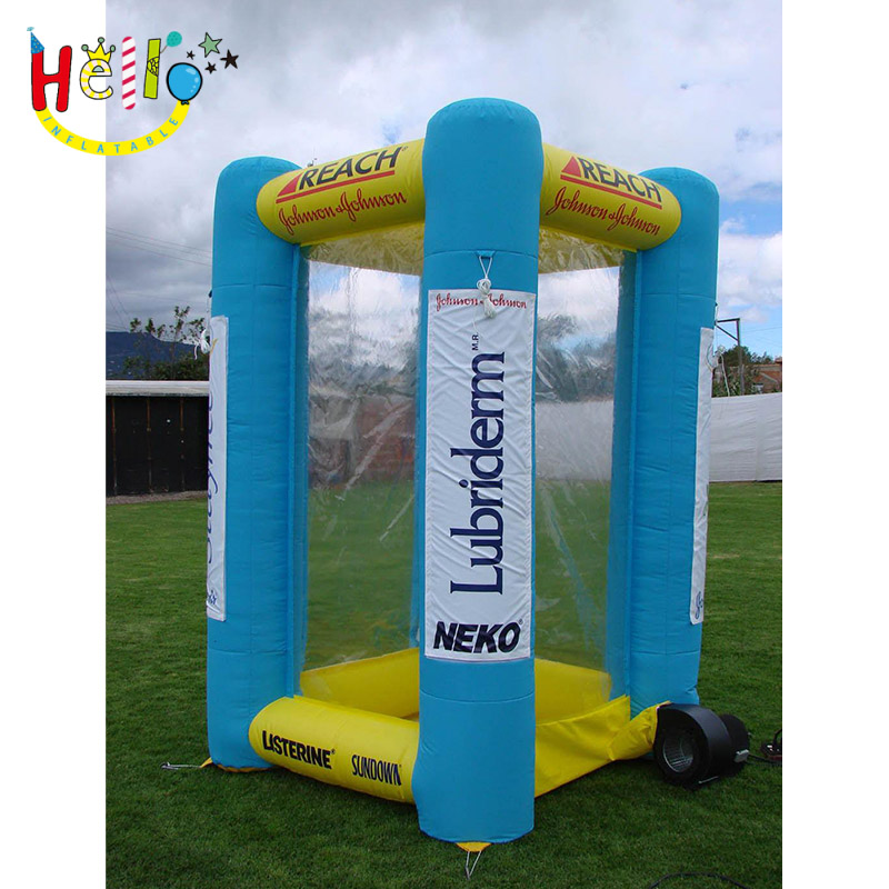 Inflatable Cash Cube / Inflatable Money Catching Grab Machine Booth For Sale插图