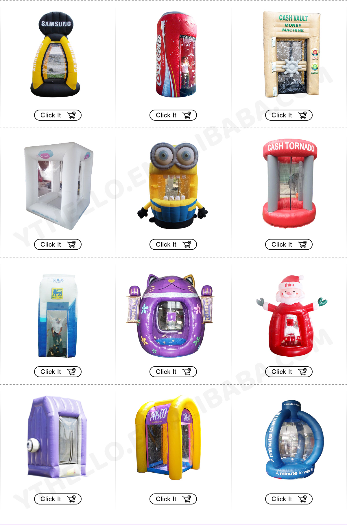 Factory Inflatable Cash Cube Money Grab Machine Booth with Air Blower插图2