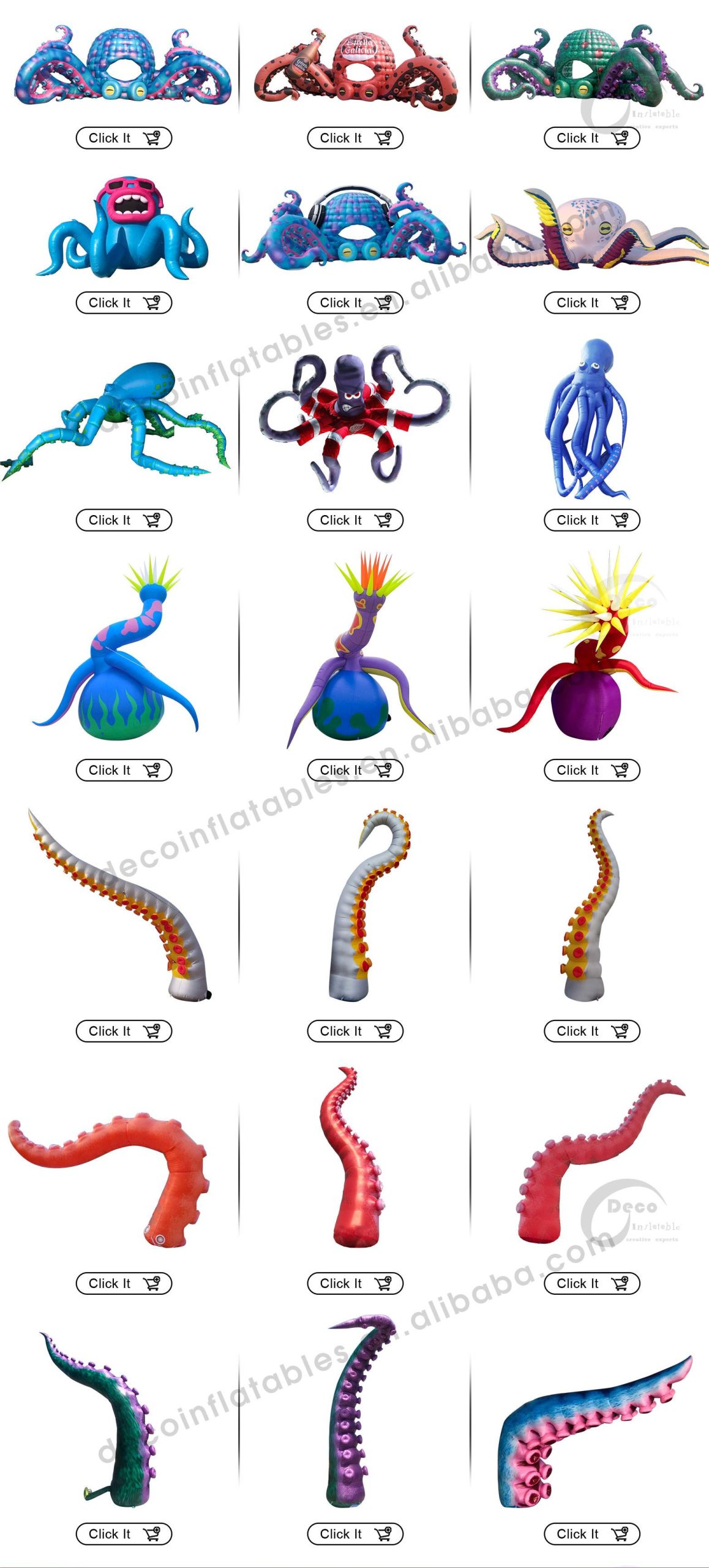 Customized outdoor event party stage building decoration inflatable lighting octopus tentacles with suckers for festival插图2