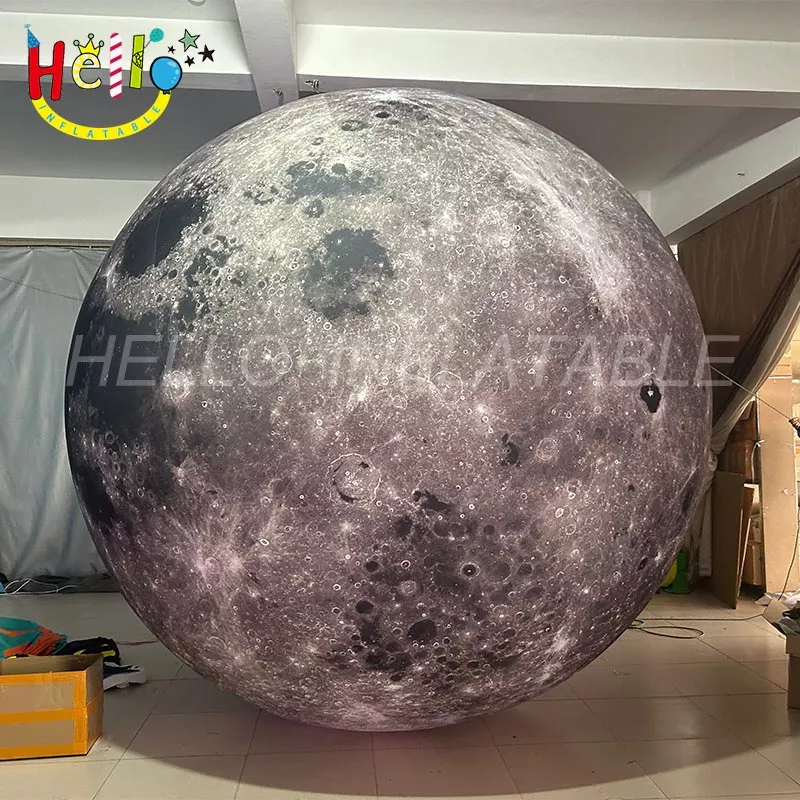 LED hangable inflatable moon inflatable planet for nightclub插图