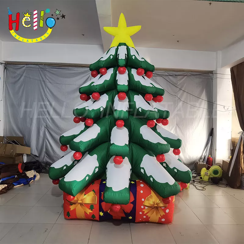 Hot sale to USA decorative giant inflatable Christmas tree balloon inflatable Xmas tree with air blower插图