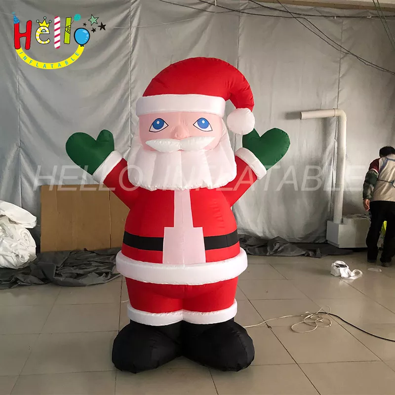 1.2m1.5m1.8m 2.1m 2.4m 3.5m 5m Outdoor adverting Inflatable Christmas Santa For Decoration With LED Light插图