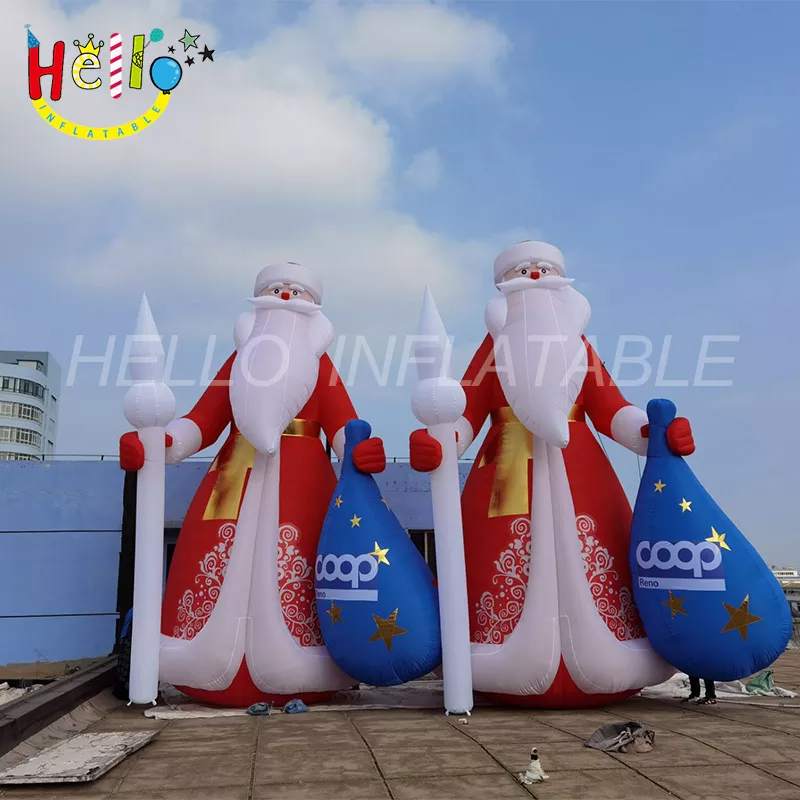 Inflatable Santa Claus Outdoor Inflatable Christmas Santa LED Lamp Inflatable Decor Yard Blow up Santa Claus With Gift插图