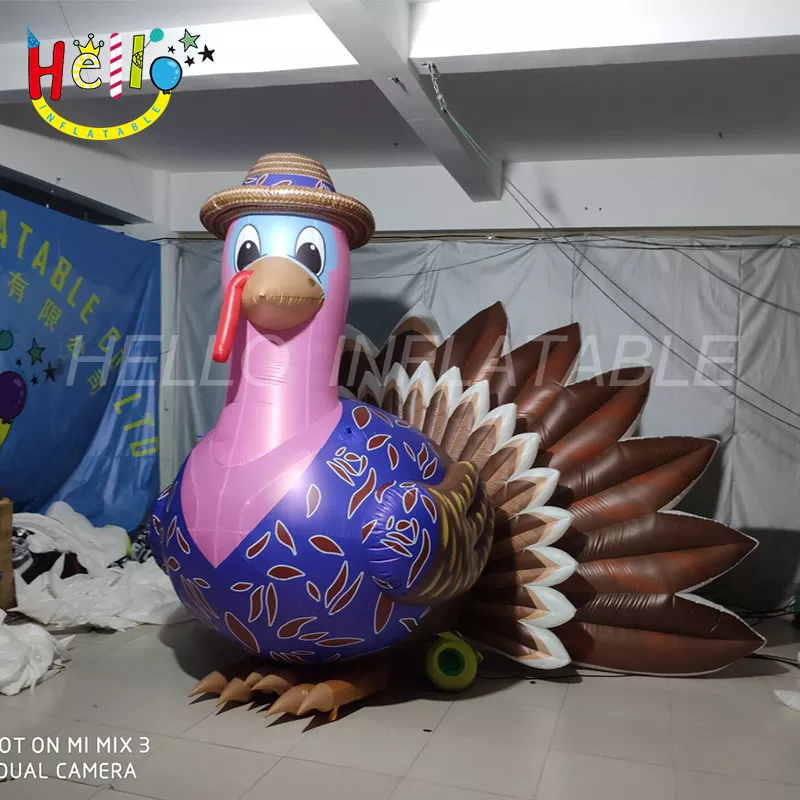 Thanksgiving Day inflatable decoration cute inflatable cartoon turkey mascot advertising inflatable ham插图