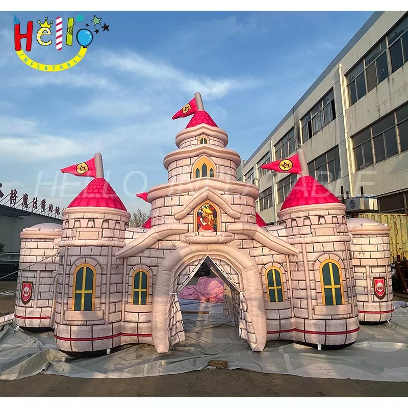 Wall Inflatable Castle Arch Square Archway with Spire Balls for Birthday Parties插图