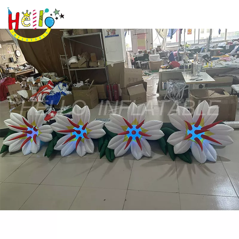 Wedding Decor Inflatable Rose Flower Chain/color changing led inflatable flower chain/ inflatable flower chain decoration插图