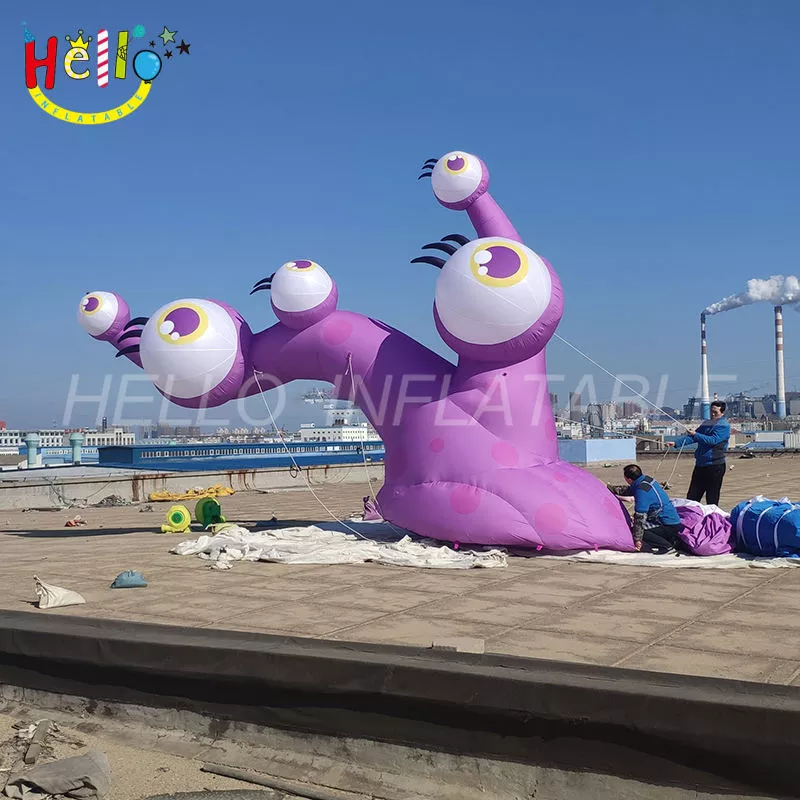 The Purple Inflatable Eye Pillar Custom Inflatable Eye Monster inflatable lighting tree With Light