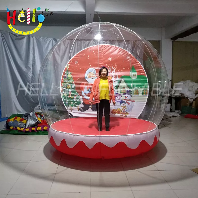 Inflatable Bubble Tent Christmas Human Size Inflatable Snow Globe With Blowing Snow For rental插图