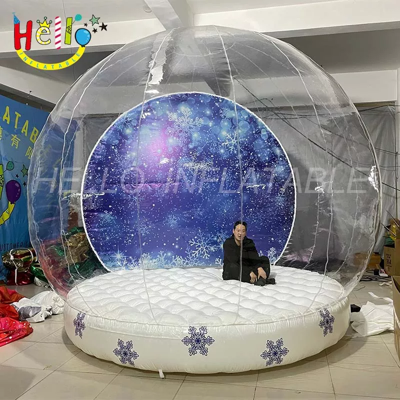 Giant inflatable Snow Globe Bubble Tent, Inflatable grottos Human Size Snow Globe big inflatable Christmas globe For Sale插图