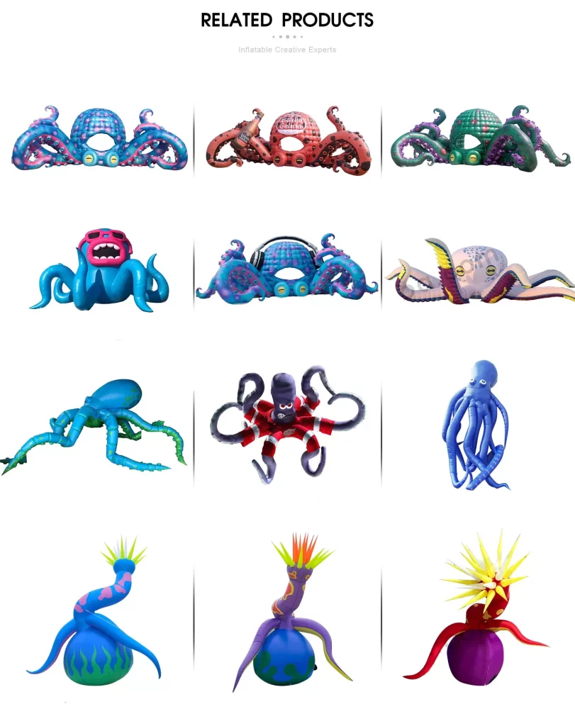 Giant Blue Inflatable Octopus Dj Booth Tent for Outdoor Stage Decoration插图1