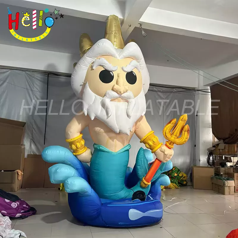 adverting inflatable King-Triton inflatable sea King inflatable cartoon character with trident插图