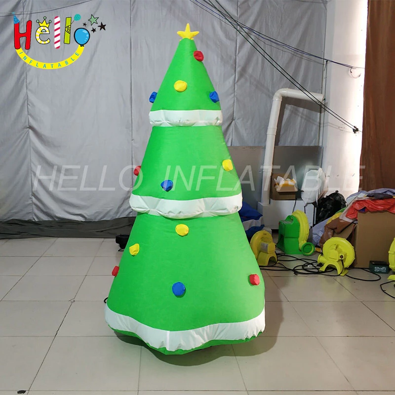 Hot sale Christmas inflatable decorative giant inflatable Christmas tree balloon with air blower插图