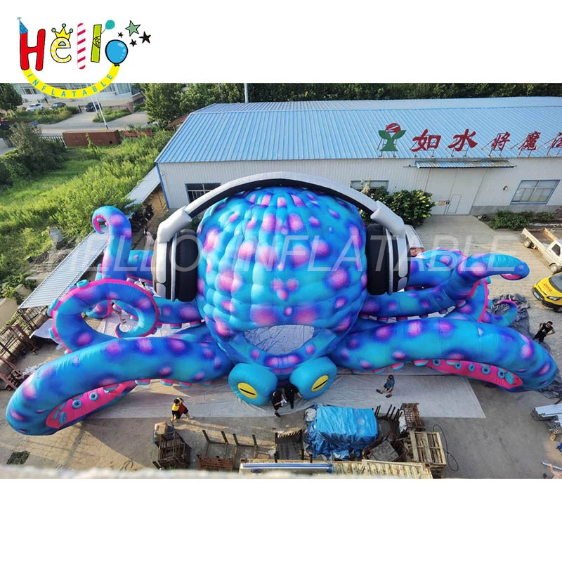 hug inflatable octopus music for party music festival inflatable octopus props inflatable dj booth stage插图