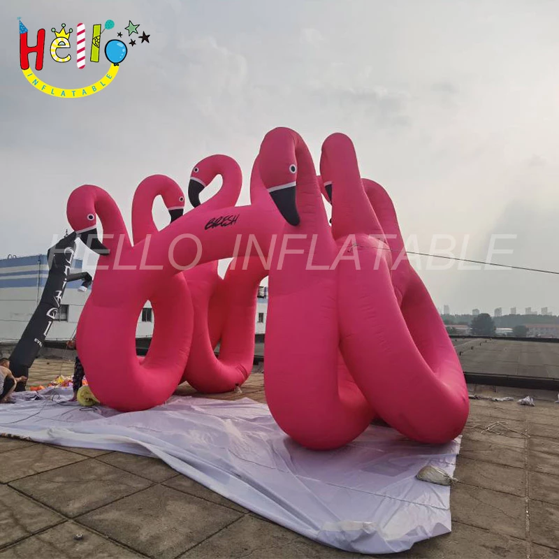 Customized Giant Inflatable Arch Inflatable Double Arch pink Inflatable Swan Arch插图