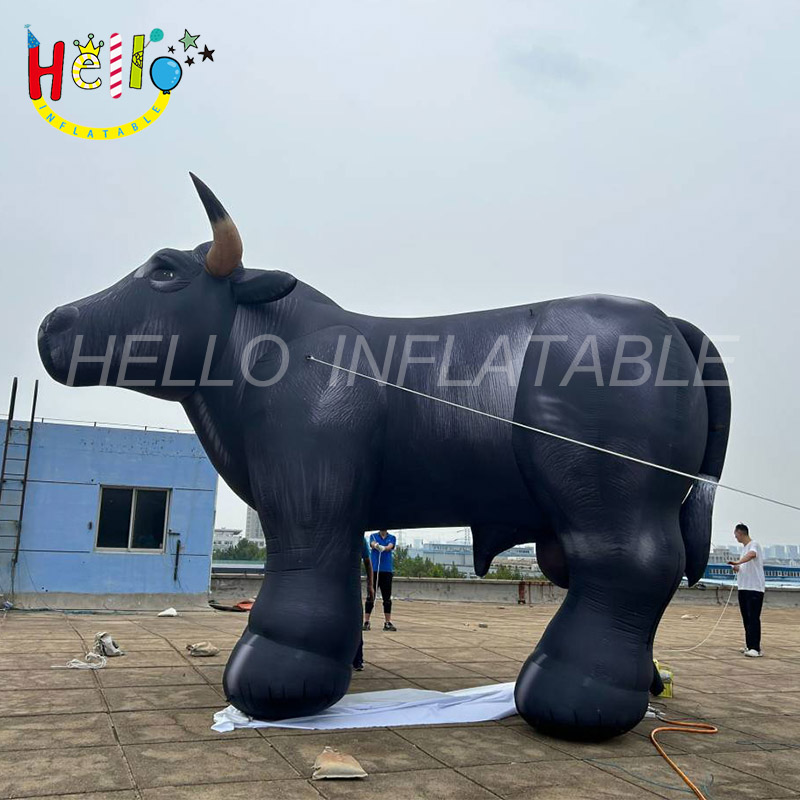 advertising Inflatable Black Cow inflatable bull inflatable animal for party decoration插图