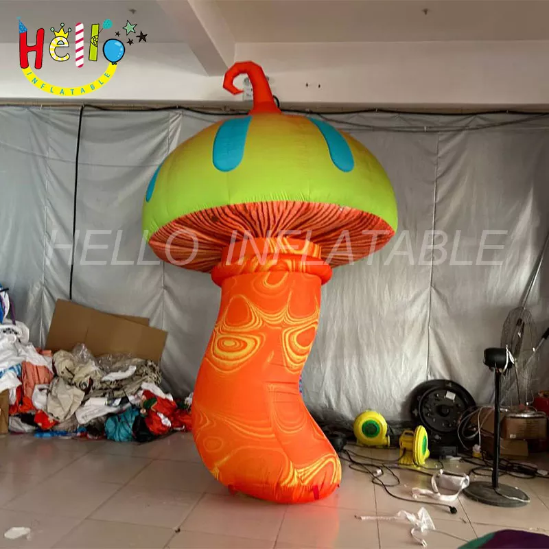 festival giant inflatable mushroom Orange inflatable mushroom with led light for event decoration