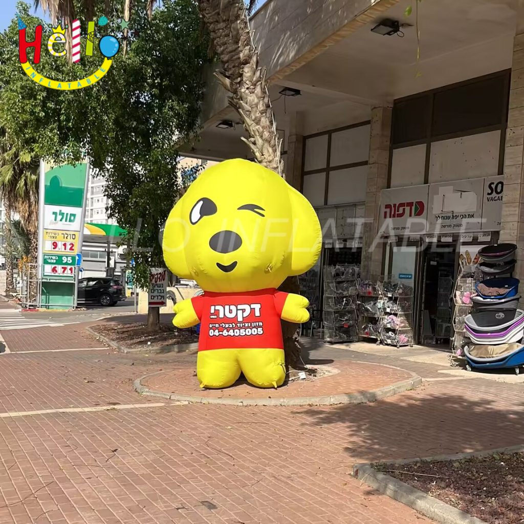 Corporate Advertising Campaign Inflatable Cartoon Animal Yellow Inflatable Dog插图