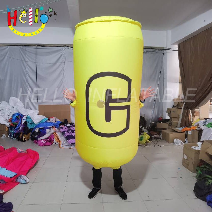 Custom Outdoor Inflatable Advertising Costume Yellow Inflatable Drink Costume插图