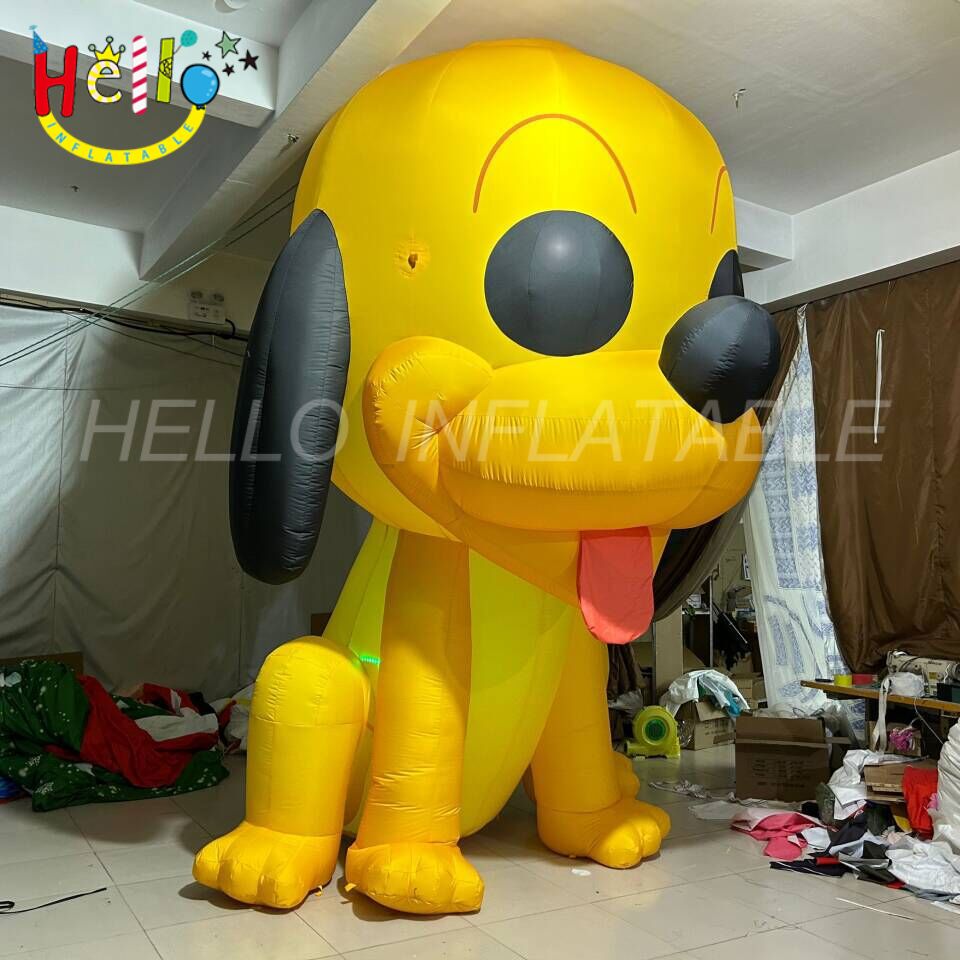 Shopping Mall Decoration Inflatable Cartoon Animal Model Yellow Inflatable Cartoon Dog插图