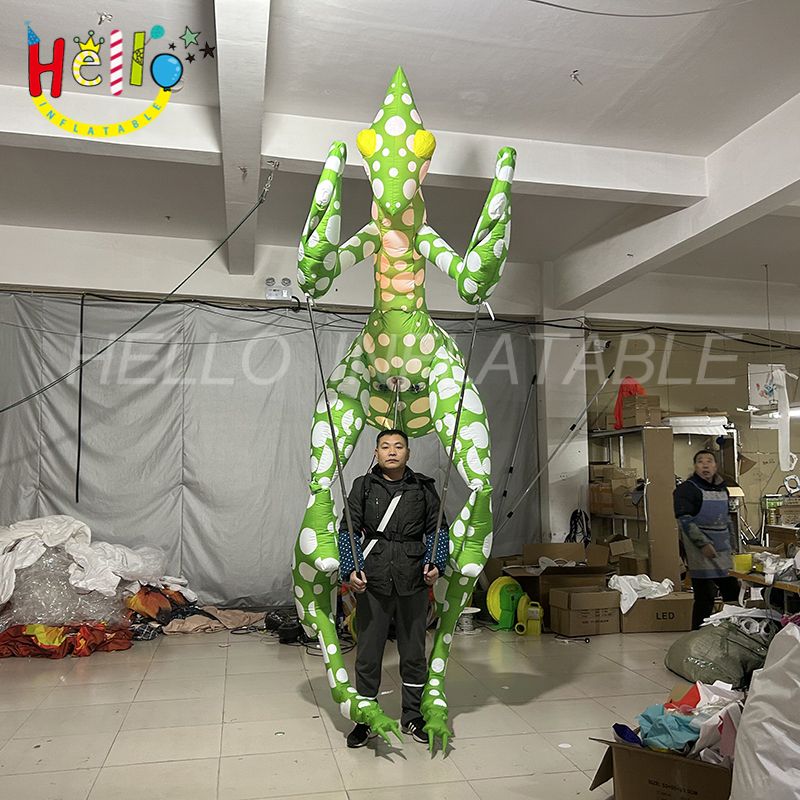 Custom Inflatable Insect Costume Green Inflatable Mantis Costume with Led Light